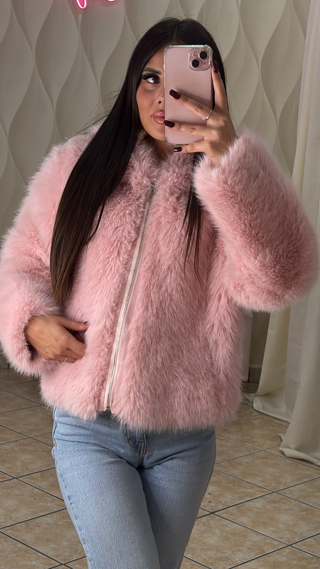 Pelliccia rosa cod 6639