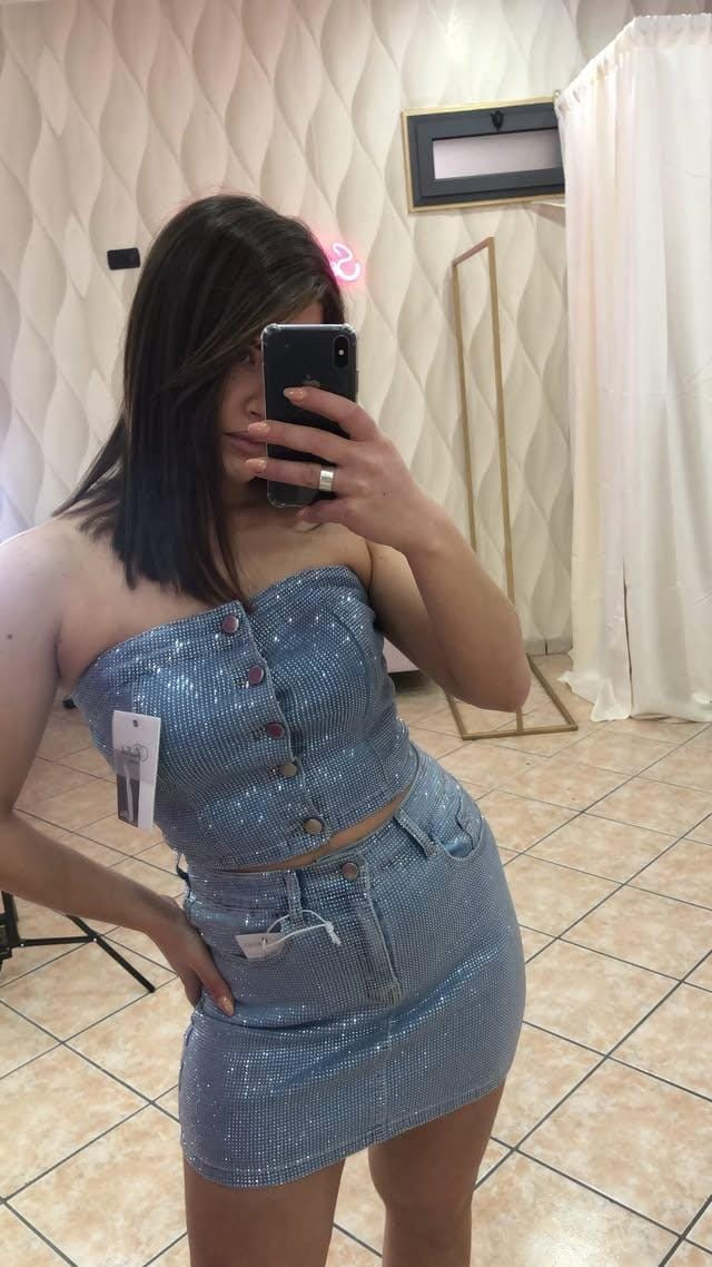 GONNA GLITTER DENIM cod YW- 1290