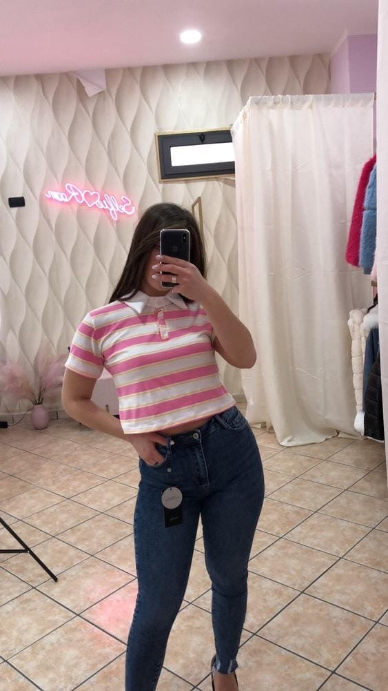 MAGLIA A RIGHE CROP cod 4599