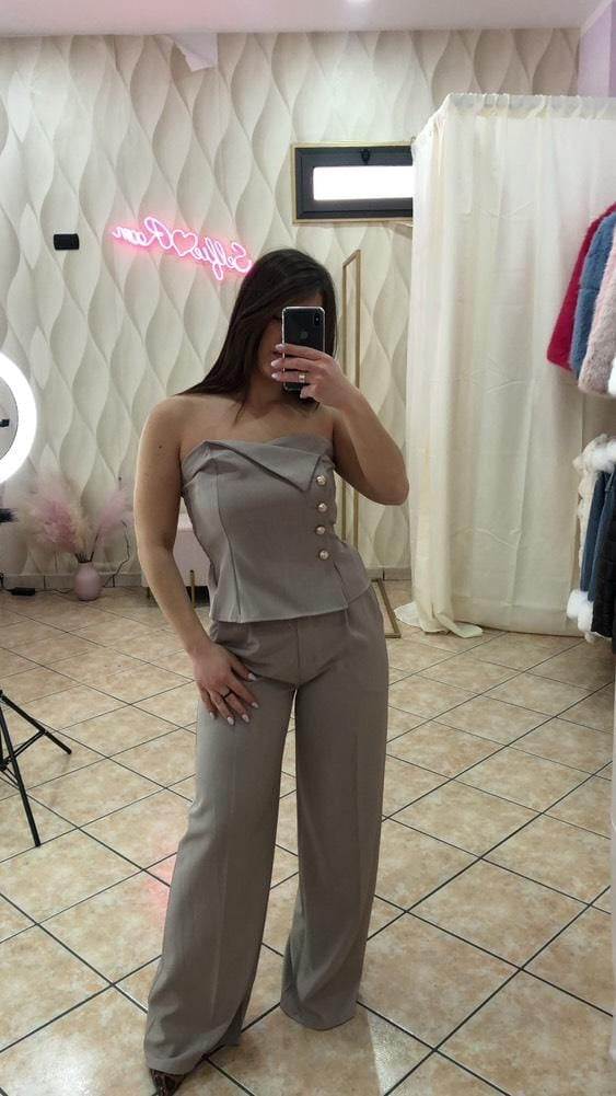 completo corpetto & pantalone a palazzo -cod 18026