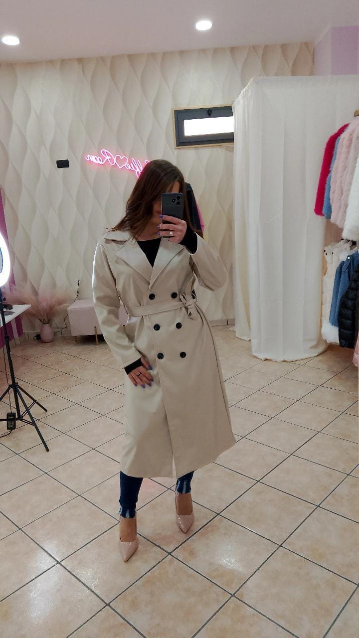 Cappotto in pelle lungo cod 4403
