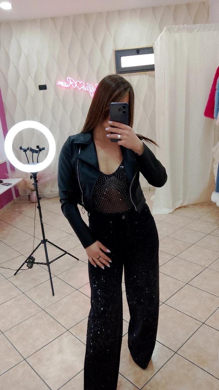 jeans glitter nero cod A- 3253