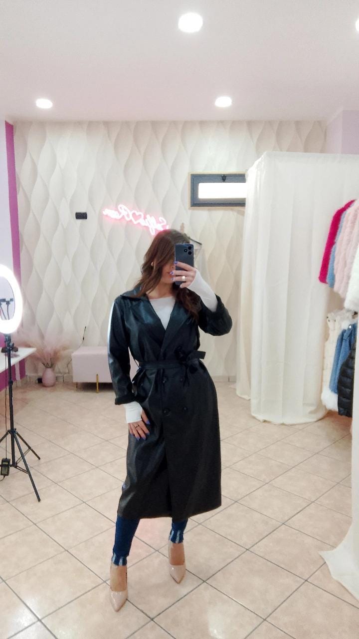 Cappotto in pelle lungo cod 4403
