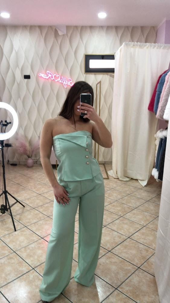 completo corpetto & pantalone a palazzo -cod 18026