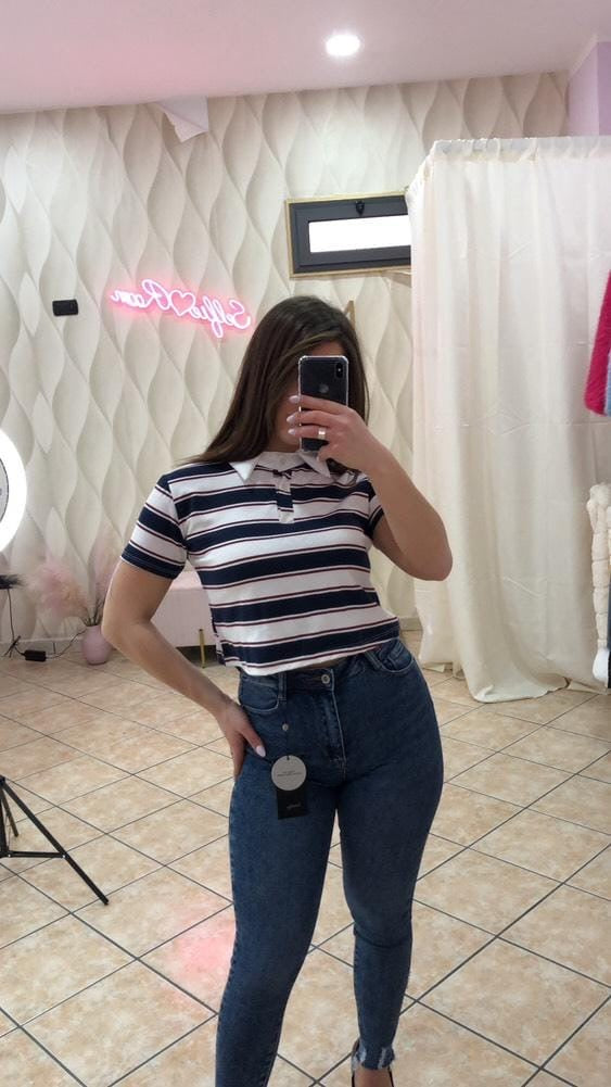MAGLIA A RIGHE CROP cod 4599
