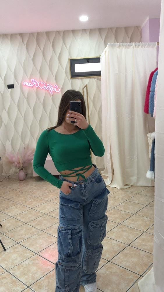 MAGLIA CROP MANICHE LUNGHE cod 16189