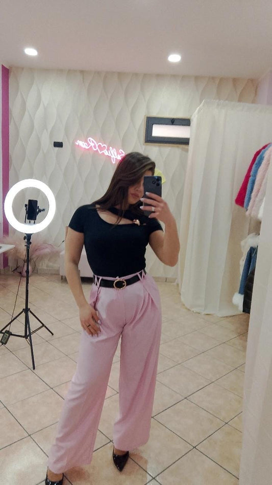 PANTALONE A PALAZZO CON CINTA  cod mar- 6291