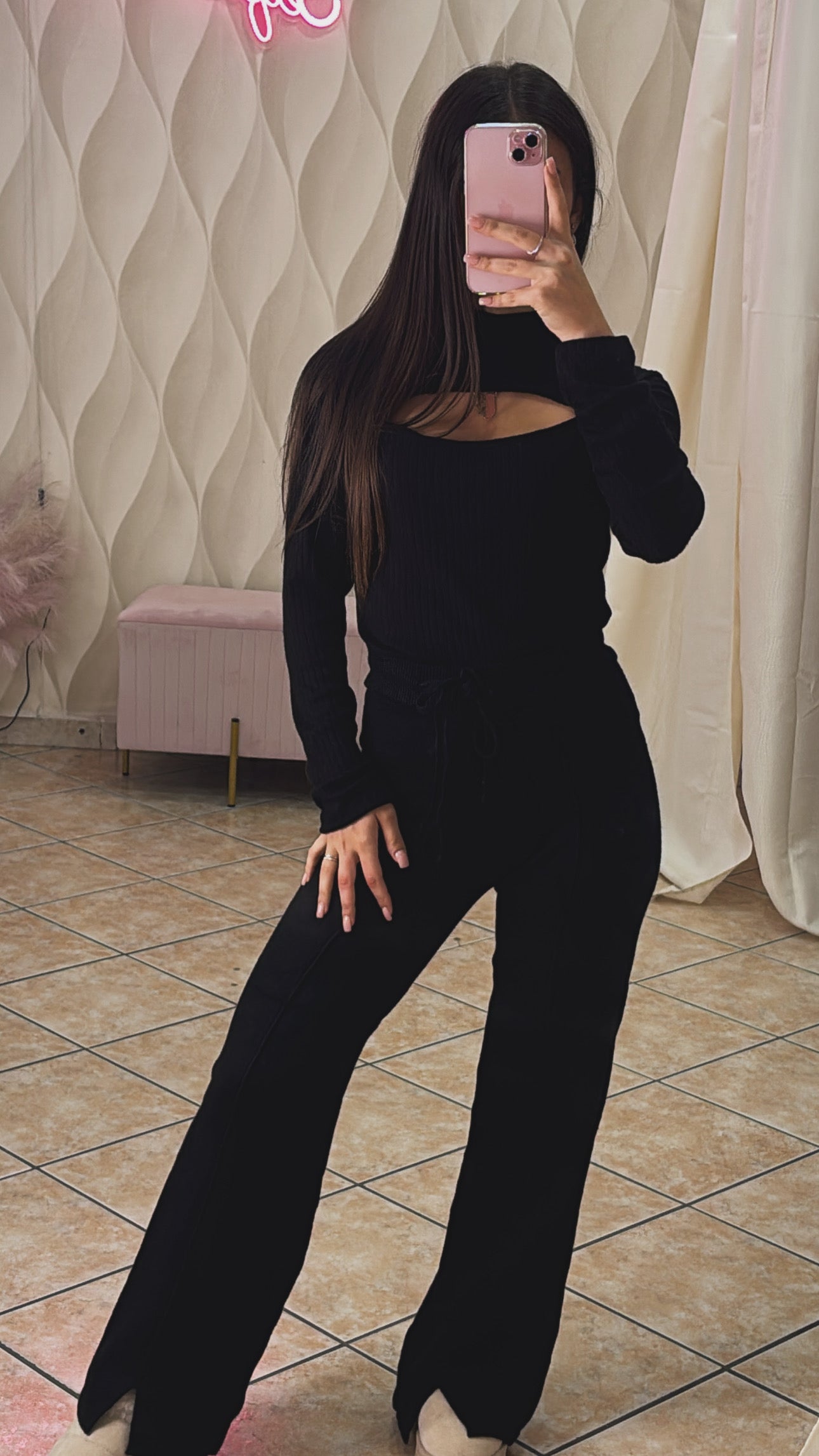 Pantaloni in Lana rasata super modellanti