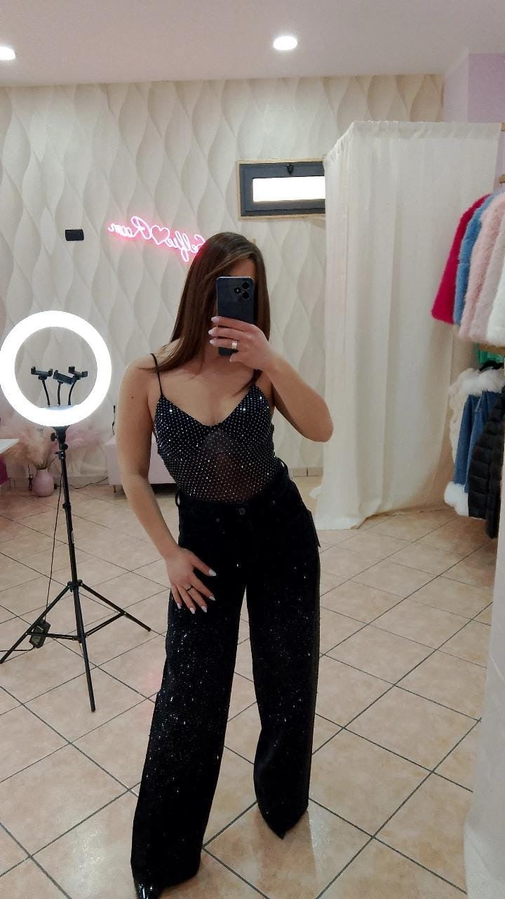 jeans glitter nero   cod A- 3253
