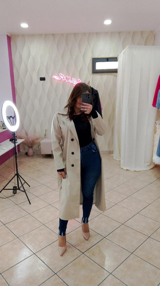 Cappotto in pelle lungo cod 4403