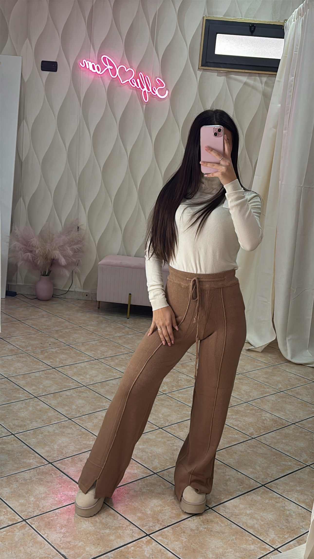 Pantaloni in Lana rasata super modellanti