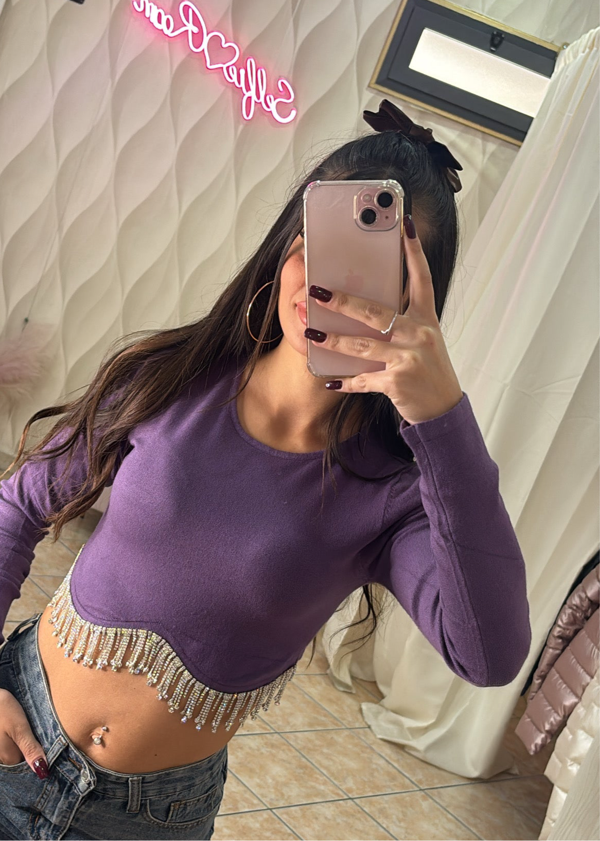 Maglia crop goccia