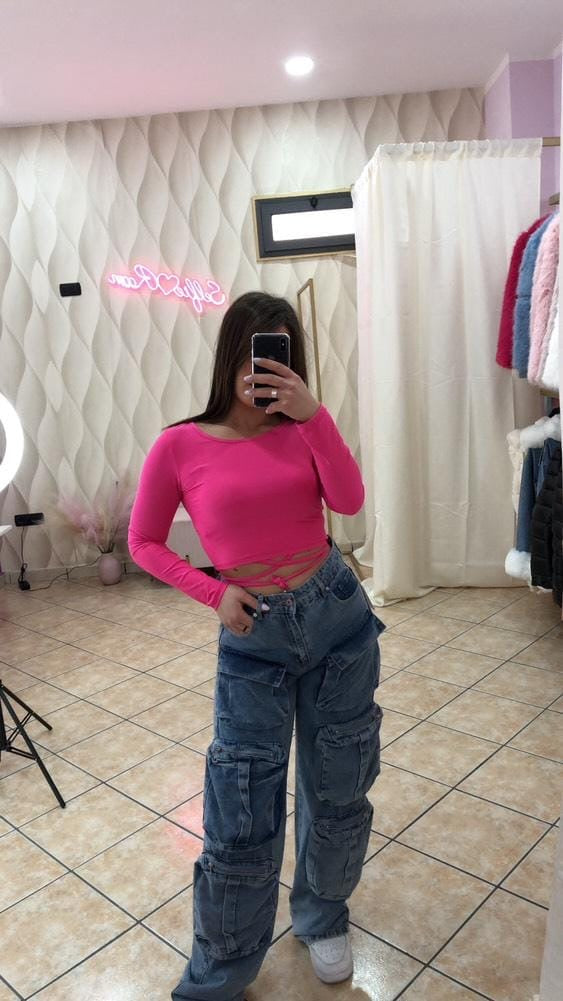 MAGLIA CROP MANICHE LUNGHE   cod 16189