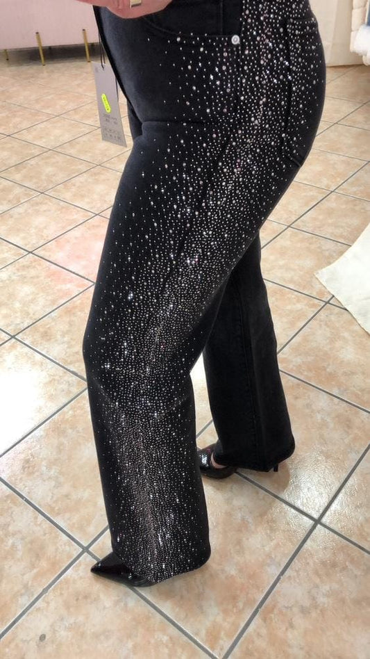 JEANS PIOGGIA GLITTER LATERALI  cod t 6012-2