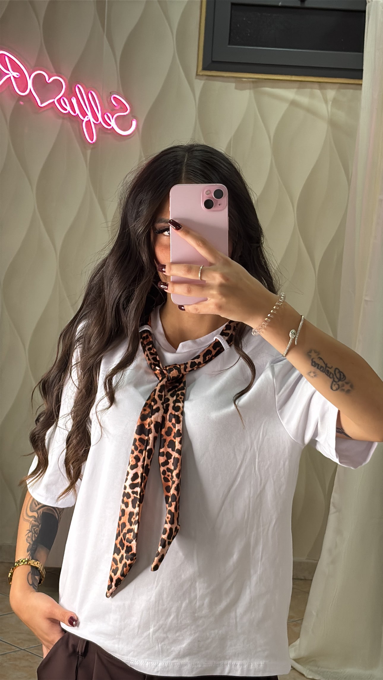 Maglia foulard leopard