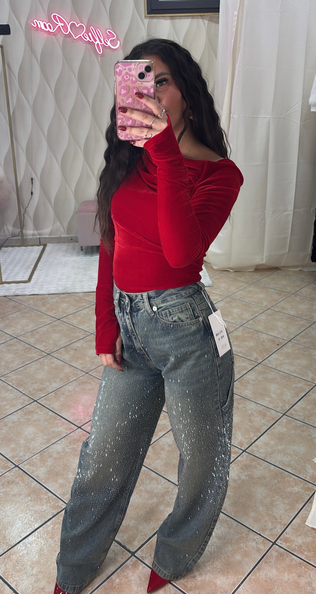 Jeans glitter  ballon  cod  A- 3280