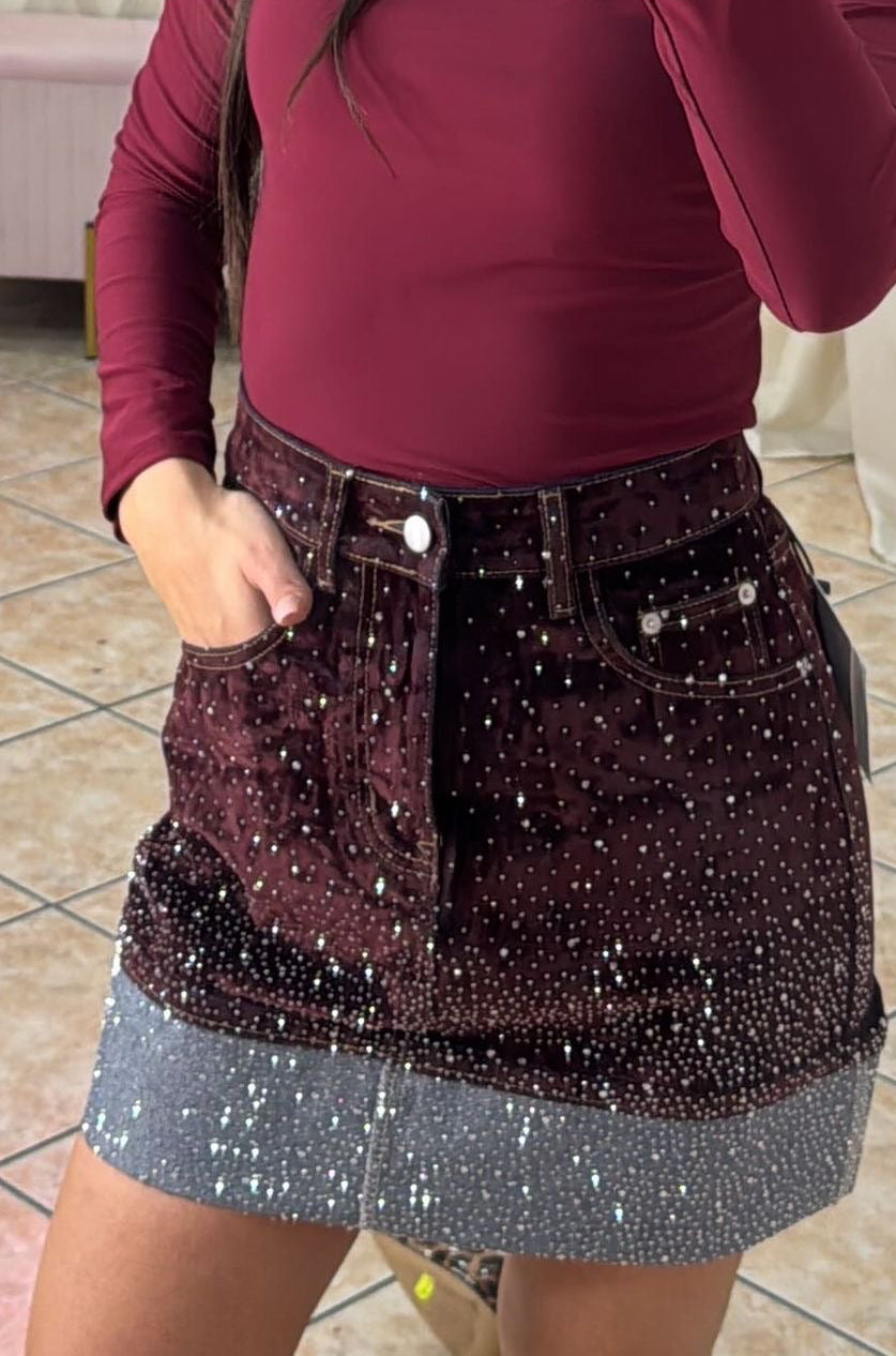 Gonna diamond velluto