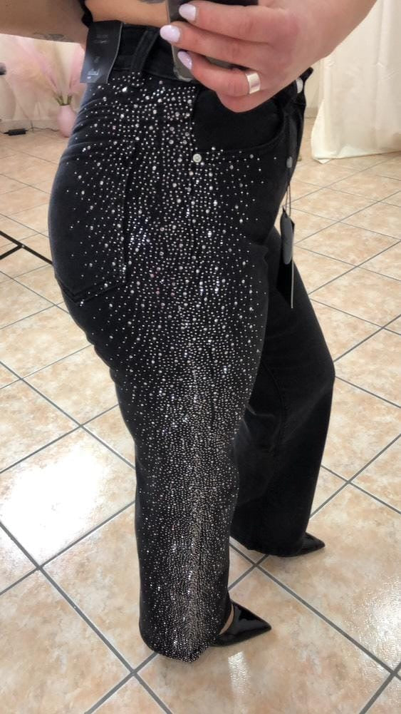 JEANS PIOGGIA GLITTER LATERALI  cod t 6012-2
