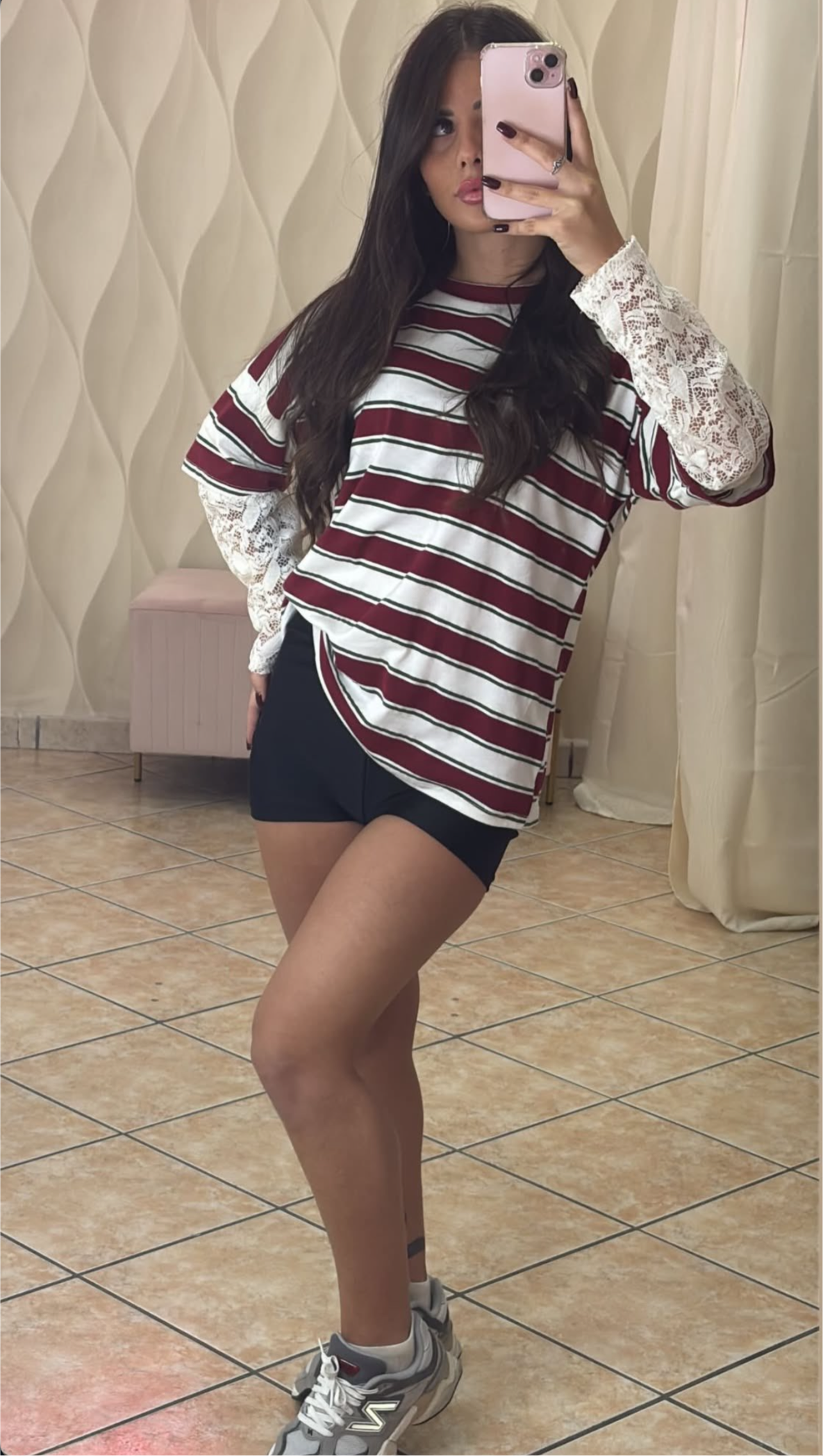 Maglia strisce macrame