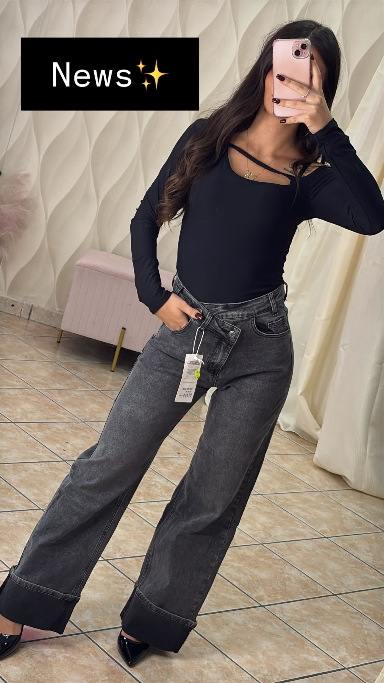 Jeans Perla con piegone