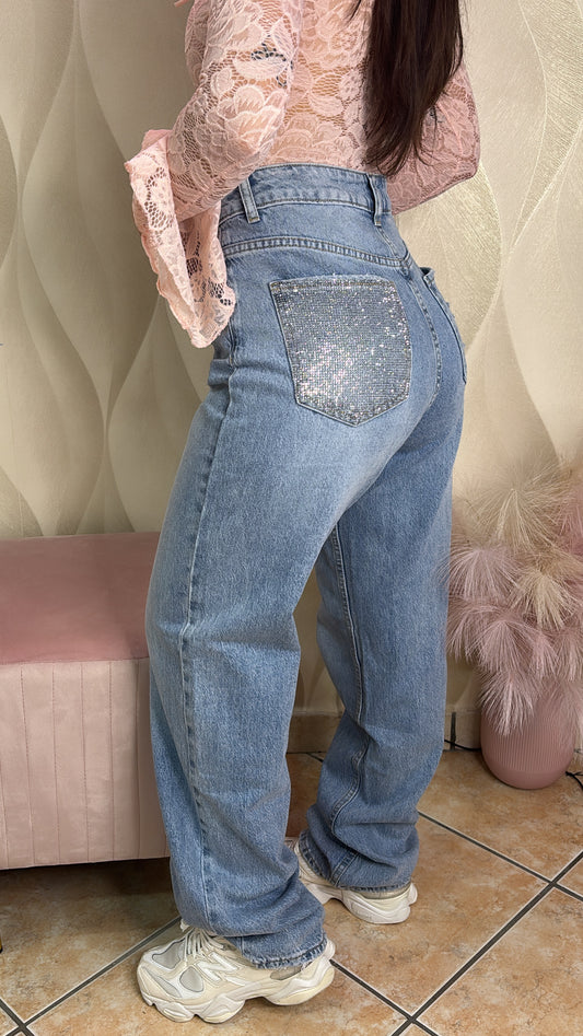 Jeans pocket diamonds