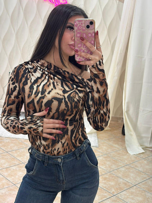 Maglia body kim tigrato